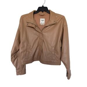 Abercrombie and Fitch Vegan Leather Bomber Jacket, XL